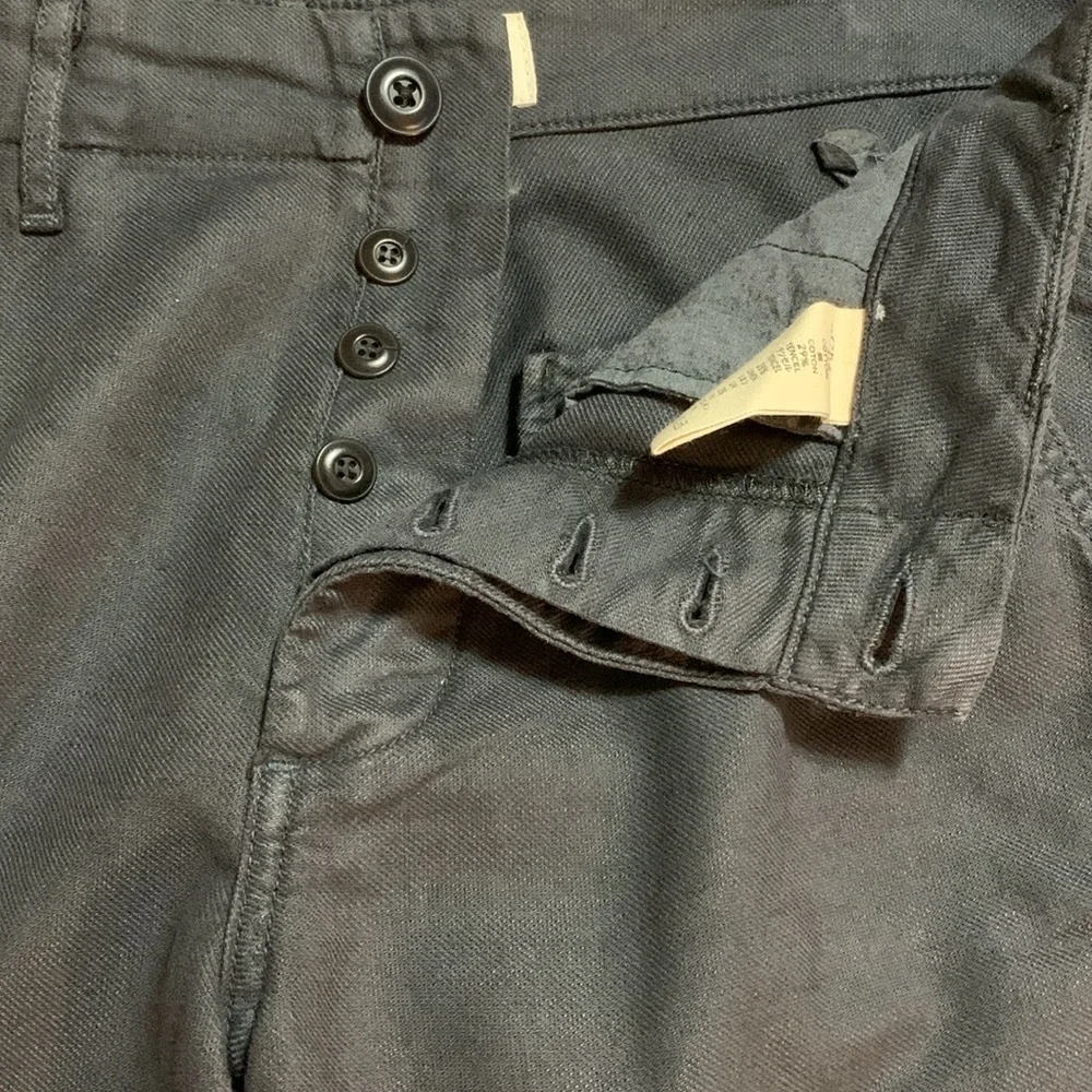 THE GREAT. Women Fly Button Dark Grey Straight Leg Casual Pants SZ26 USA